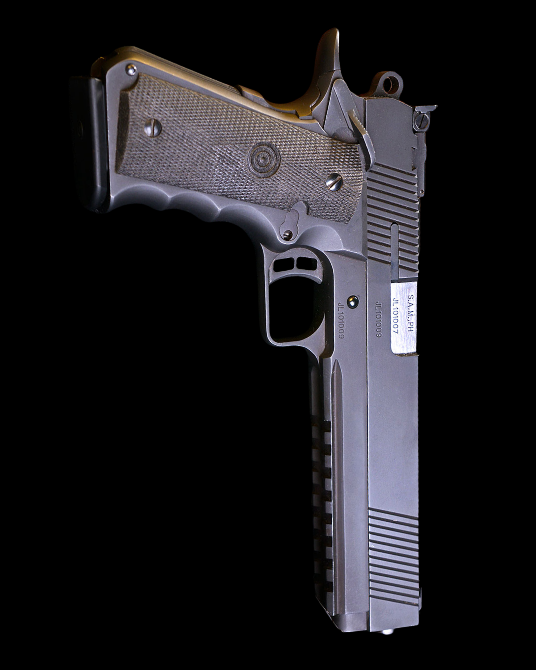 Close-up of the T-LOS slide machining and engraving
